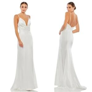 Mac Duggal White Maxi Dress